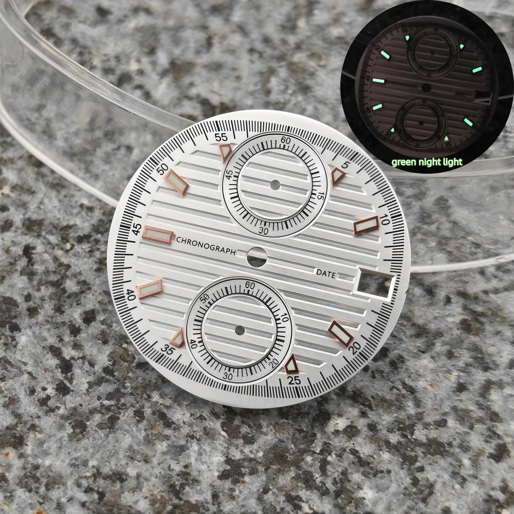 30mm VK61 Dial Chronograph Multifunctional Surface Nautilus Modified Green Luminous Watch Accessories