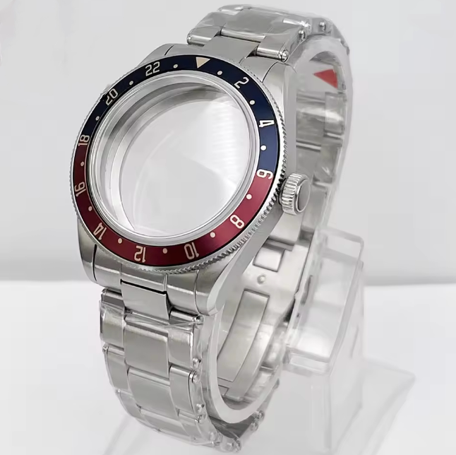 39MM BB58 Watch Case with Oyster Bracelet dome sapphire glass case for NH35NH36ETA2824 movement