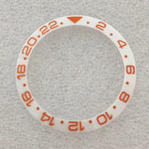 White GMT ceramic bezel insert Slope 38mmx30.5mm for GMT SUB Case