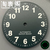 29MM Super C3 Dial Big Arabic numeral hour markers green luminous sterile dia suitable for NH35 ETA2824 pt5000 Miyota 8215