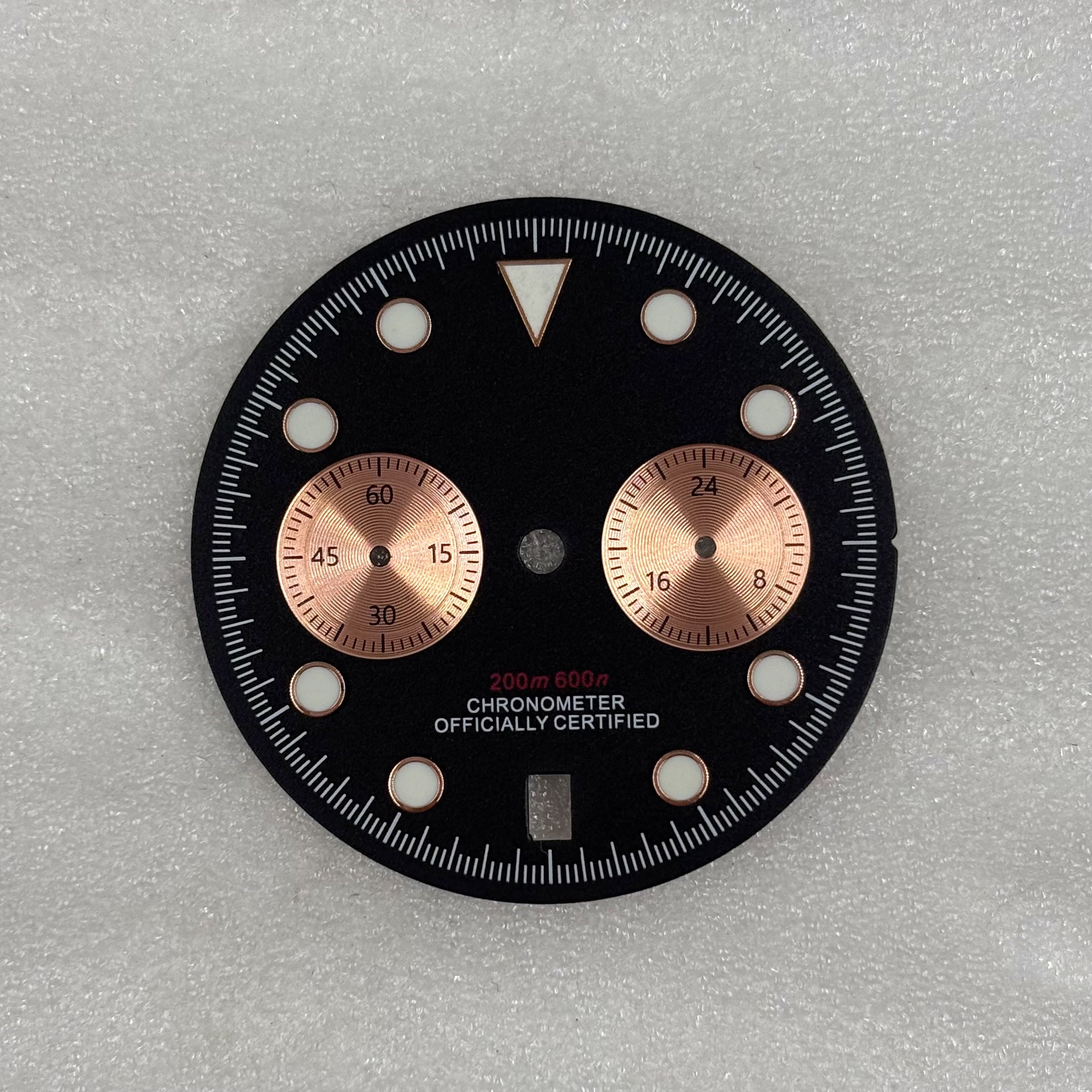 32.5mm Speedmaster VK64 Dial for quartz movement green luminous 2 eyes