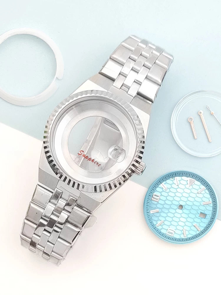 40MM Land-Dweller MOD Set watch case+ Dial Hands for NH35/36 movement sapphire glass 5ATM