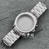 Mineral Crystal Speedmaster Watch Case 40mm Stainless Steel Polished VK63 Movement Domed 5ATM