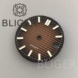 29.5MM Nautilus Dial for Seiko NH35 green luminous double bar 12 hour marker