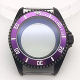 42MM Pvd Black Submariner Watch case Diver Mod Accessary Double Domed sapphire for NH35 34 36 38 etc 10Bar