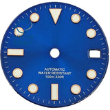 28.5MM Submariner Dial sunburst Blue luminous NH35 NH34 ETA2824 PT5000 Miyota8215 ST2130