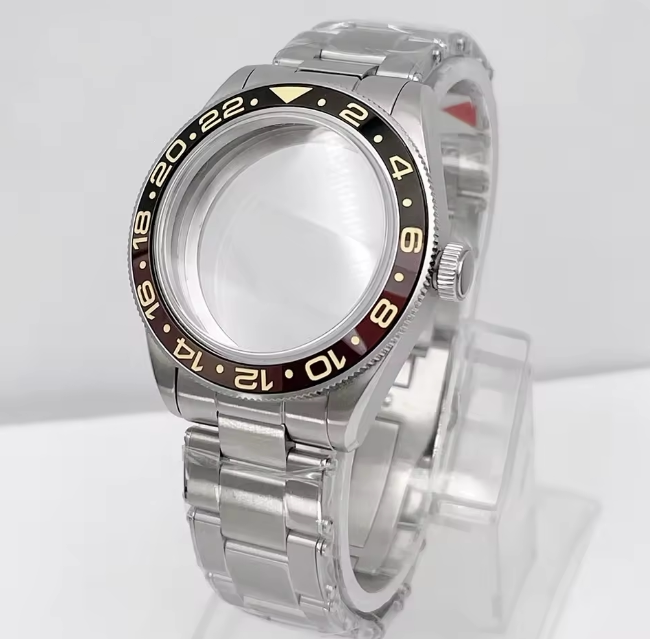 39MM BB58 Watch Case with Oyster Bracelet dome sapphire glass case for NH35NH36ETA2824 movement