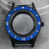 40mm PVD black Fifty Fathom Watch Case matte sandblasted Ceramic Bezel NH35 34 36 38 etc PT5000 ETA 2824 Miyota8215 movement 10Bar Sapphire