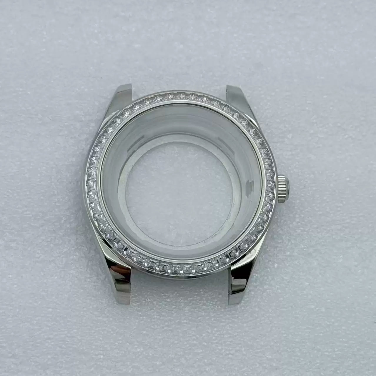 MIyota 8285 watch case Smooth bezel fluted diamond sapphire 316 stainless steel 31mm dial 10ATM