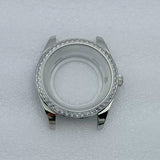 MIyota 8285 watch case Smooth bezel fluted diamond sapphire 316 stainless steel 31mm dial 10ATM