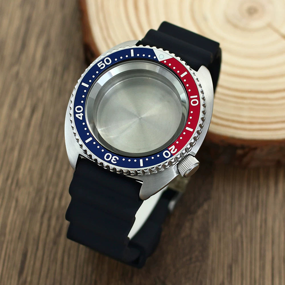 45MM Modified Turtle Model Case for miyota 9015 Automatic 316L Stainless Steel 28.5mm dial 20bar Sapphire