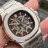 41Mm Skeleton Nautilus watch Mod NH70 movement sapphire glass 5ATM green luminous Glass back