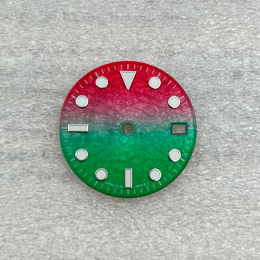 Submariner Dial 28.5mm green luminous dial fit nh35 movement Flashy Colorful