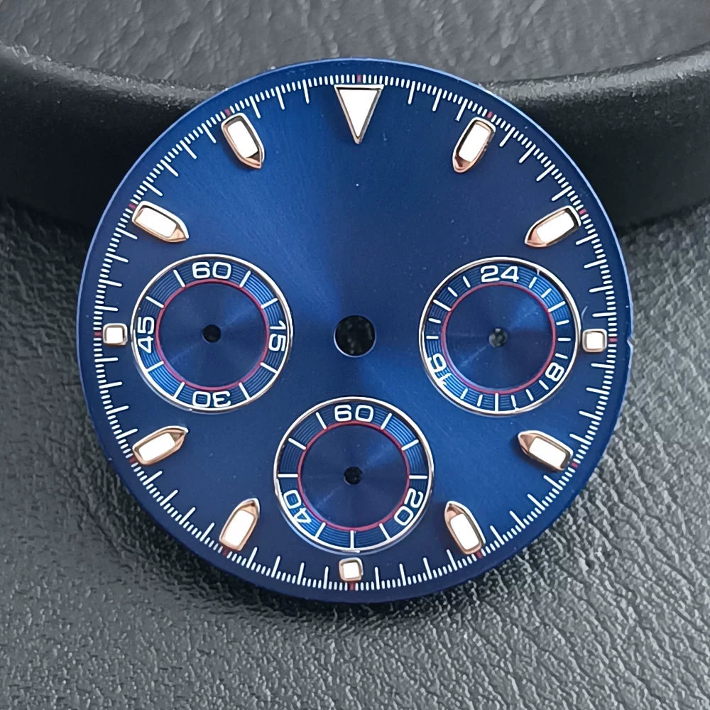 29Mm VK63 Dial luminous suitable for multi-function quartz movement Chronograph and supports customized logo.