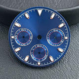 29Mm VK63 Dial luminous suitable for multi-function quartz movement Chronograph and supports customized logo.