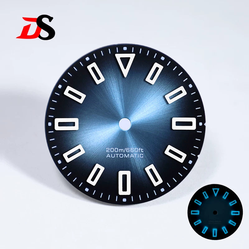 Premium Watch Dial Sunburst No date window 28.5mm hollow marker 60C luminous modification for NH35 / Miyota T9015/ ETA2824 PT5000