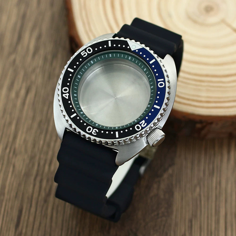 45MM Modified Turtle Model Case for miyota 9015 Automatic 316L Stainless Steel 28.5mm dial 20bar Sapphire