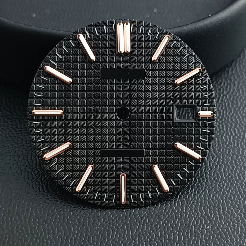 31.8mm Waffle Watch Dial no logo Sterile Green luminous for NH35/NH36 custom logo Available Prx