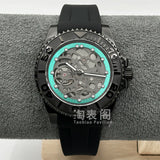 40MM Skeleton Yacht-Master Watch Automatic NH72 hollow movement green luminous sapphire10 Bar