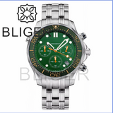 41MM Quartz VK63 Seamaster Chronograph  Sapphire Glass Green Luminous 5ATM