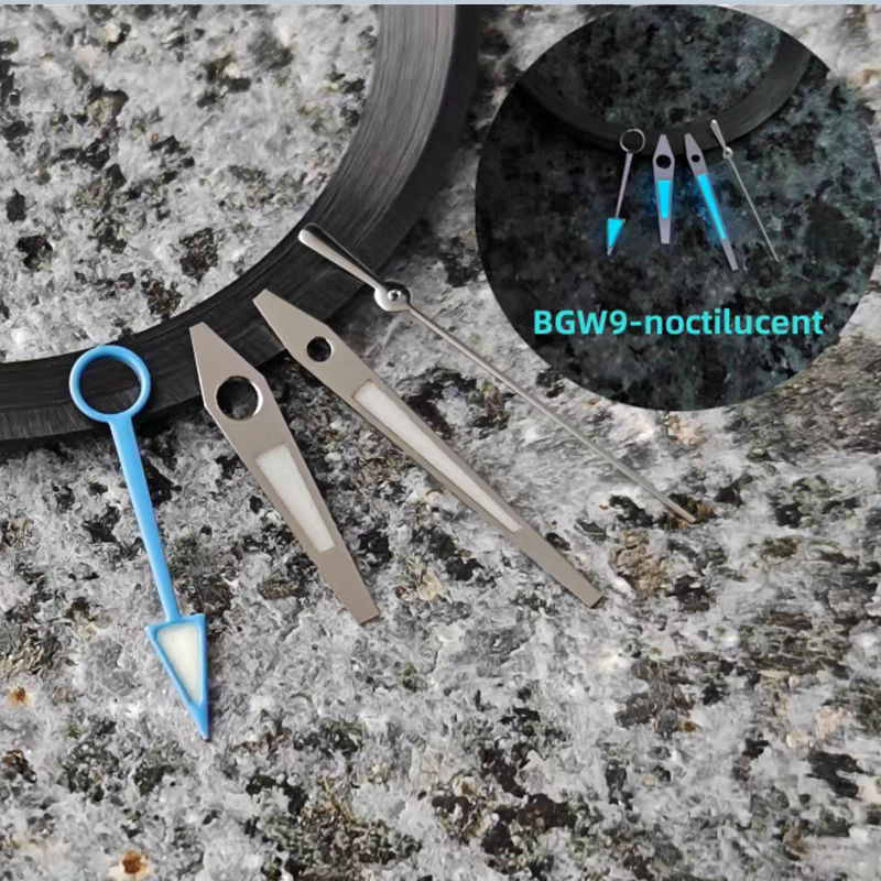 44mm GS Mod Dive Watch Case For NH34 NH35 36 with Tai Chi Bezel BGW9 Lume Sterile Dial Case Hands Ice Blue Luminous Mineral Glass