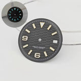 31mm / 29mm Land-Dweller Dial honey comb texture for Nh35 movement green luminous with hands