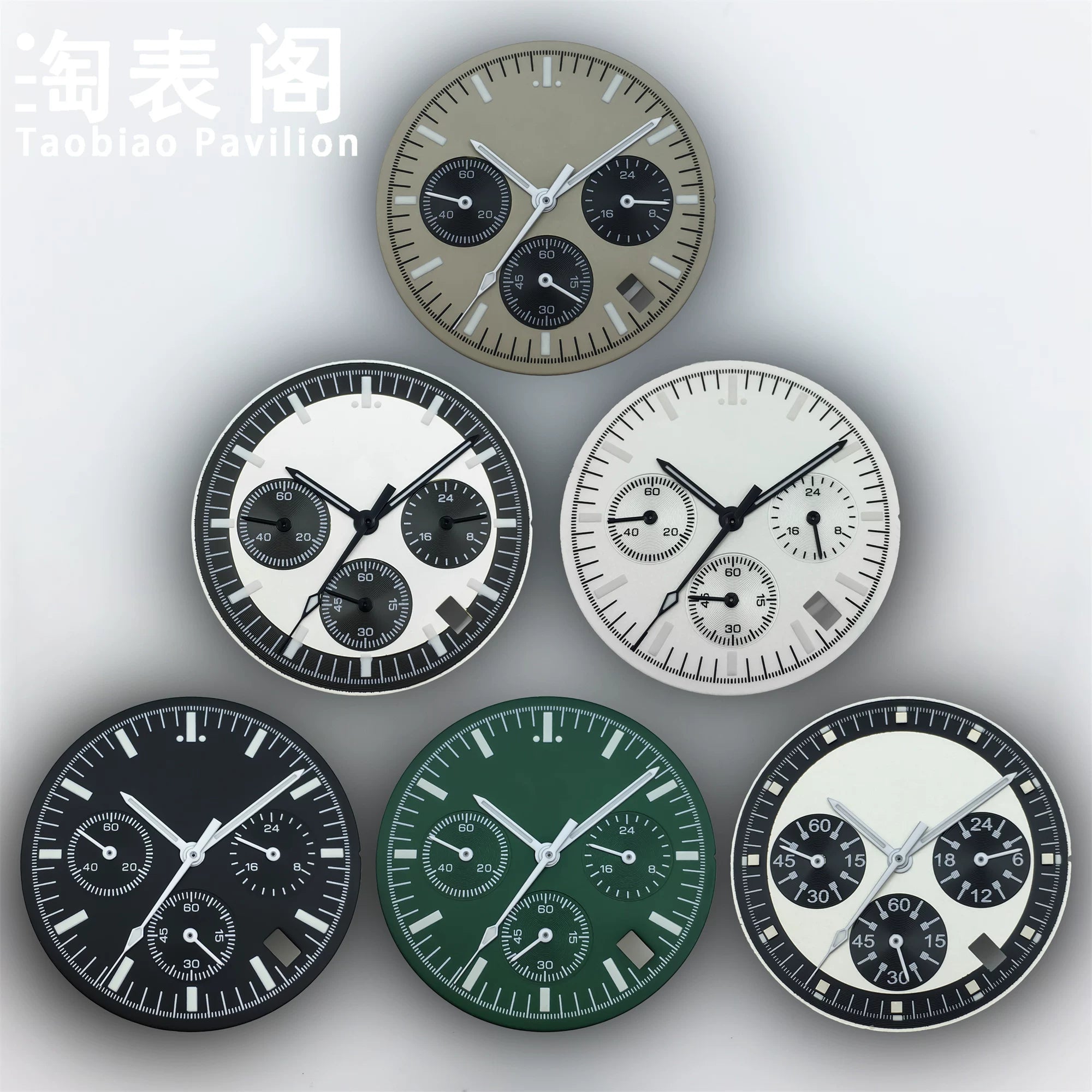 31.5MM Speedmaster Dial hands VK63 Quartz Movement C3 Luminous 6-pin Dial Watch Accessories