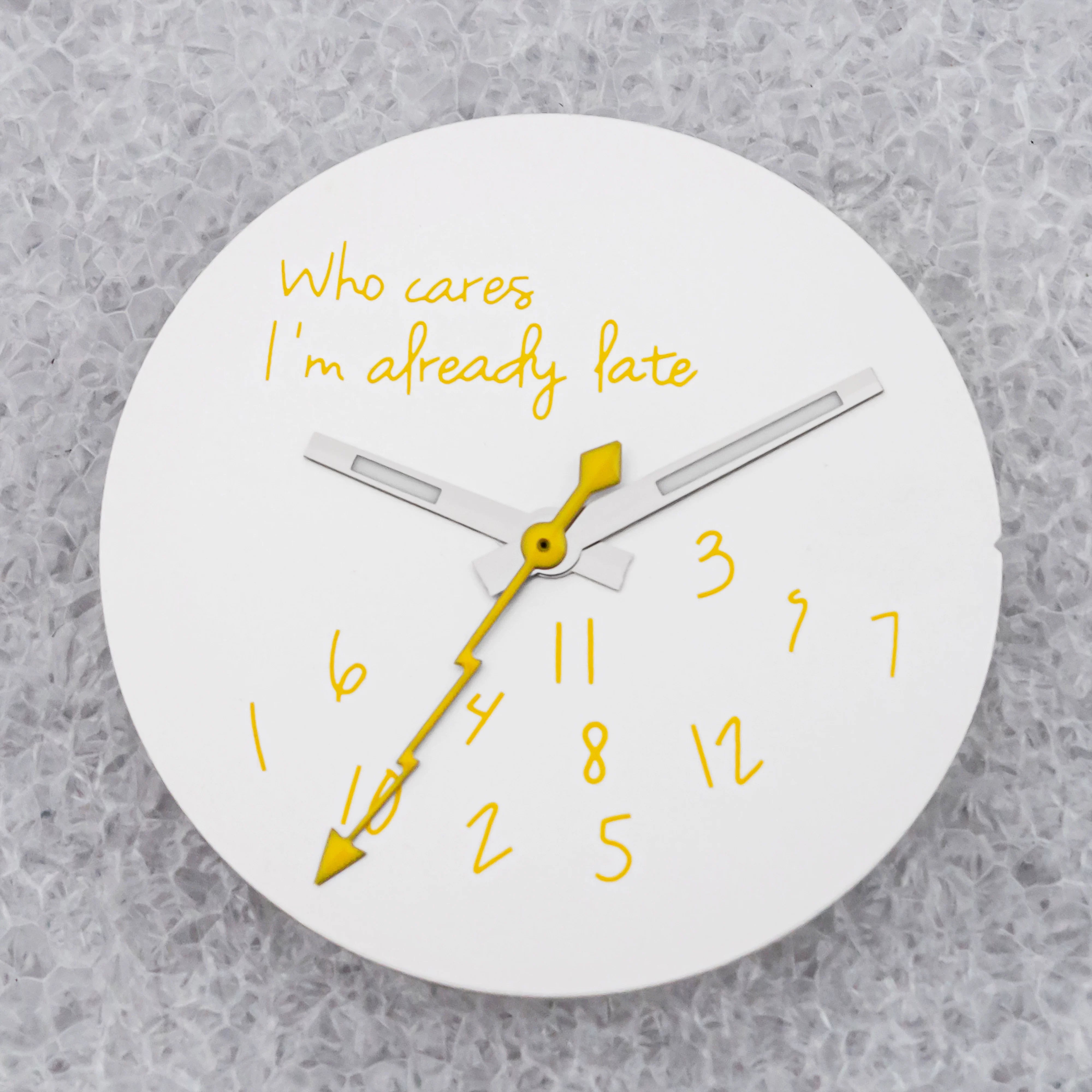 NO Date Window Dial Who Cares I'm Already Late for NH35 movement 28.5mm Green Lume Hands