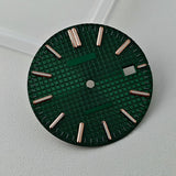 Full Sterile 31.8mm Waffle Dial green luminous dial for NH35 mechanical movement PRX Royal Oak AP etc