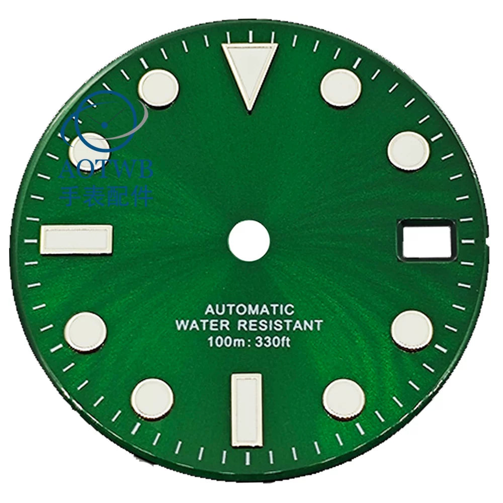 28.5MM Submariner Dial sunburst Blue luminous NH35 NH34 ETA2824 PT5000 Miyota8215 ST2130