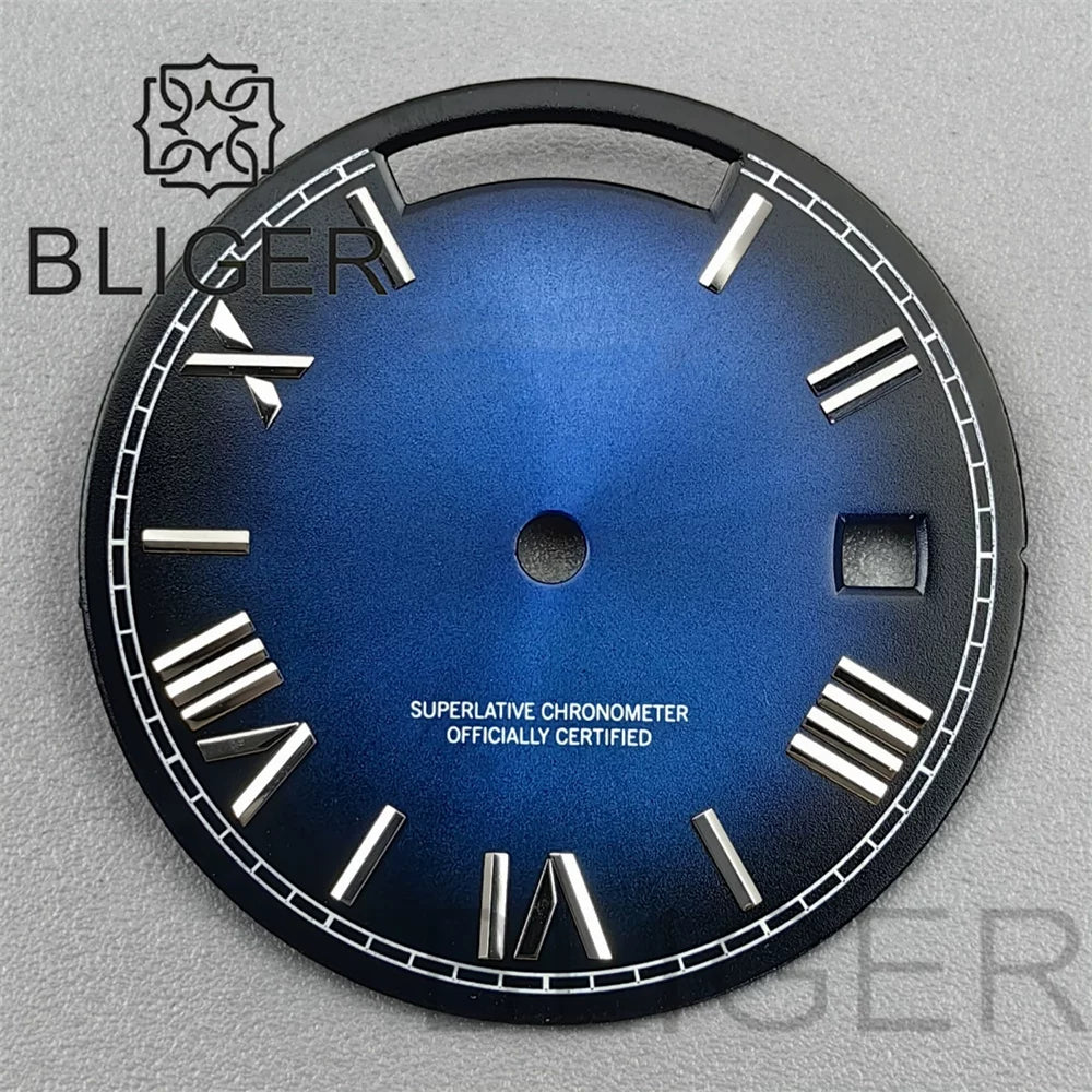 29MM Miyota 8285 Dial Roman numeral Sunburst dual calendar scale dial modified