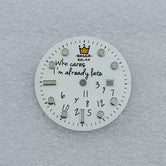 NH05 dial diameter 24.5mm green luminous who Cares Im already late with crown lady  dial