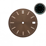 28.5mm NH35 Dial Log Marker Sunburst Surface BGW9 Luminous Dial blue