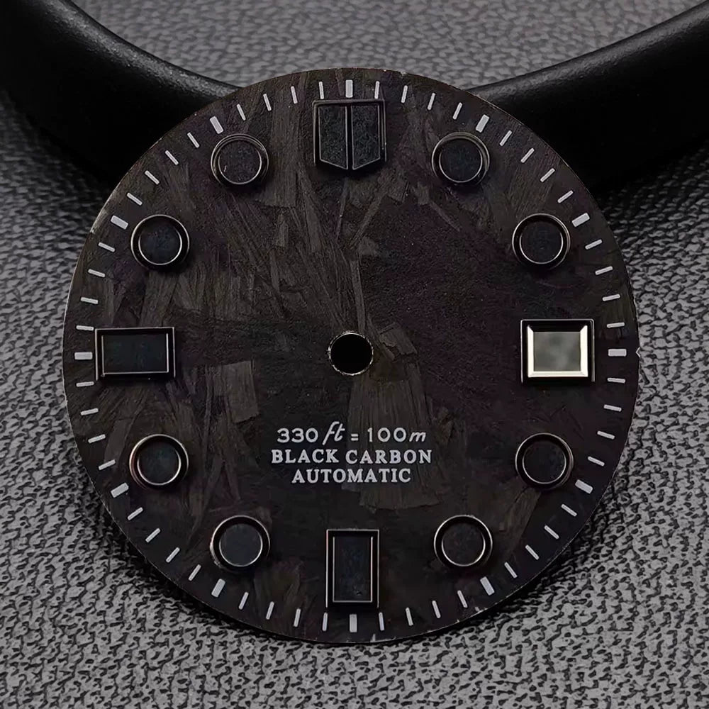 Balck Carbon fiber dial 28.5MM for NH35 / NH34 / miyota 8215 /ETA 2824 PT5000