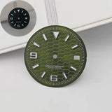 31mm / 29mm Land-Dweller Dial honey comb texture for Nh35 movement green luminous with hands