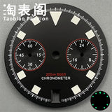 30Mm quartz vk64 dial multi-function chronograph dial snowflake hands 6 o'clock calendar green lume