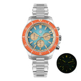 San Martin Watch Automatic Chronograph SN0118JS Sapphire Luminous Men's Watch 20Bar