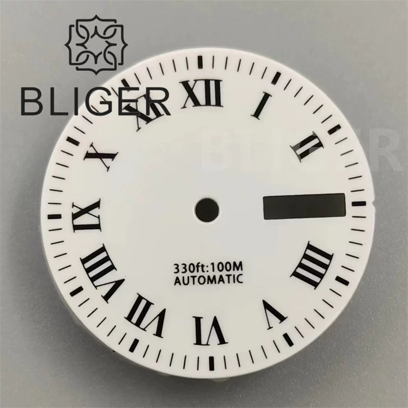 29mm NH36 Dial Day DateWindow Classic Roman Number Marker Green Luminous