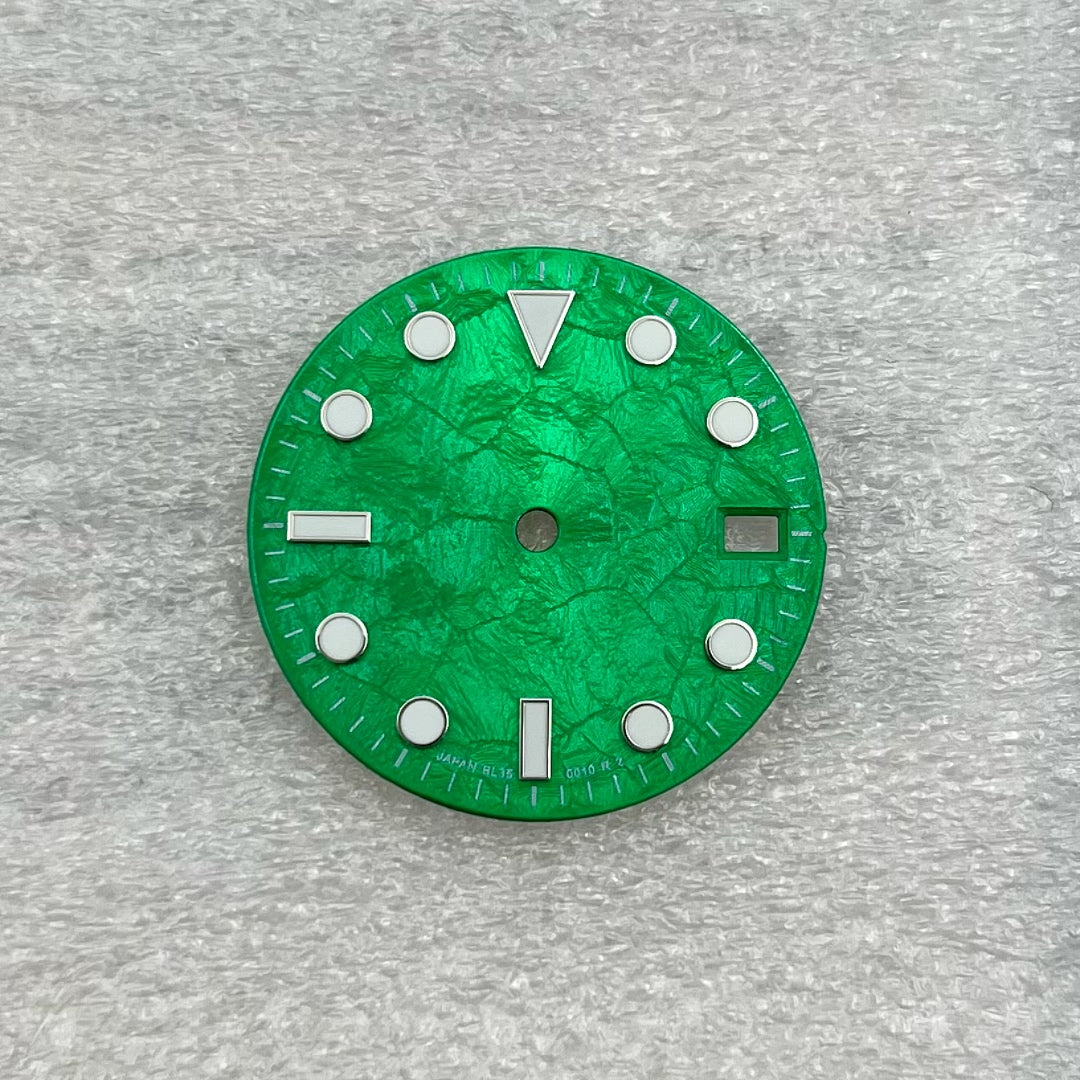 Submariner Dial 28.5mm green luminous dial fit nh35 movement Flashy Colorful
