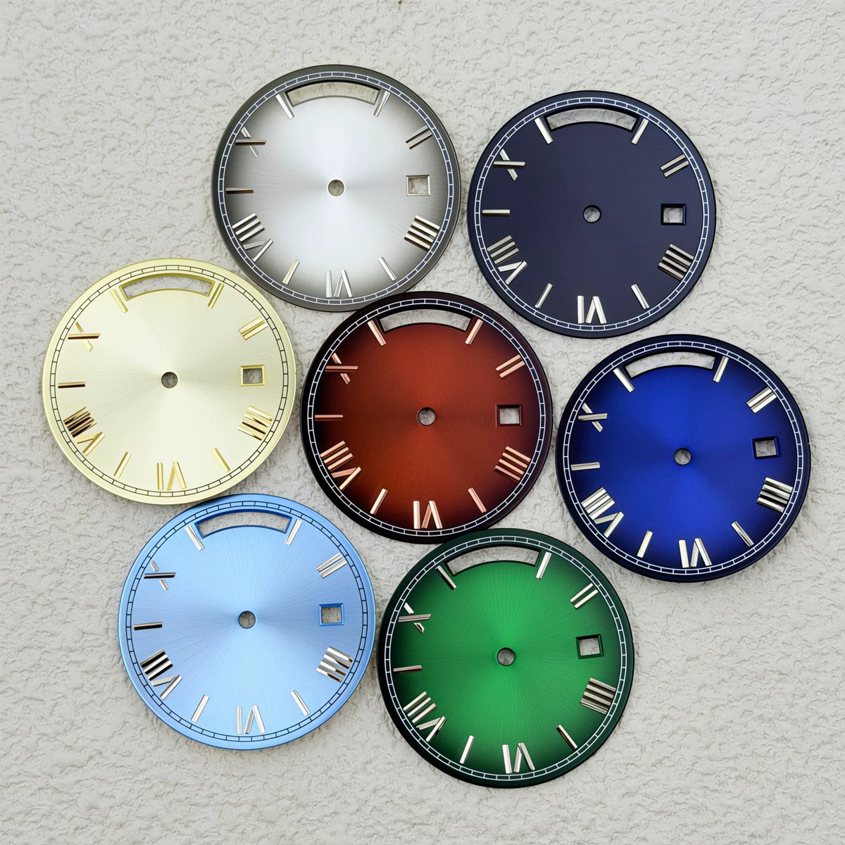 Sterile Miyota 8285 dial Roman Number 31MM Sunburst dial no lume