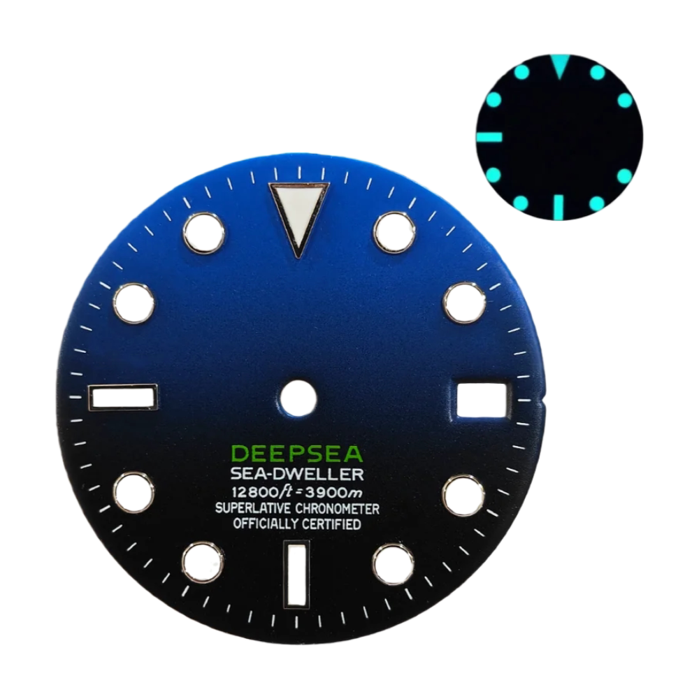 28.5mm Deep Sea Dials 43mm James Cameron Watch Case Hands set For Japan NH35 Sapphire Glass 10bar