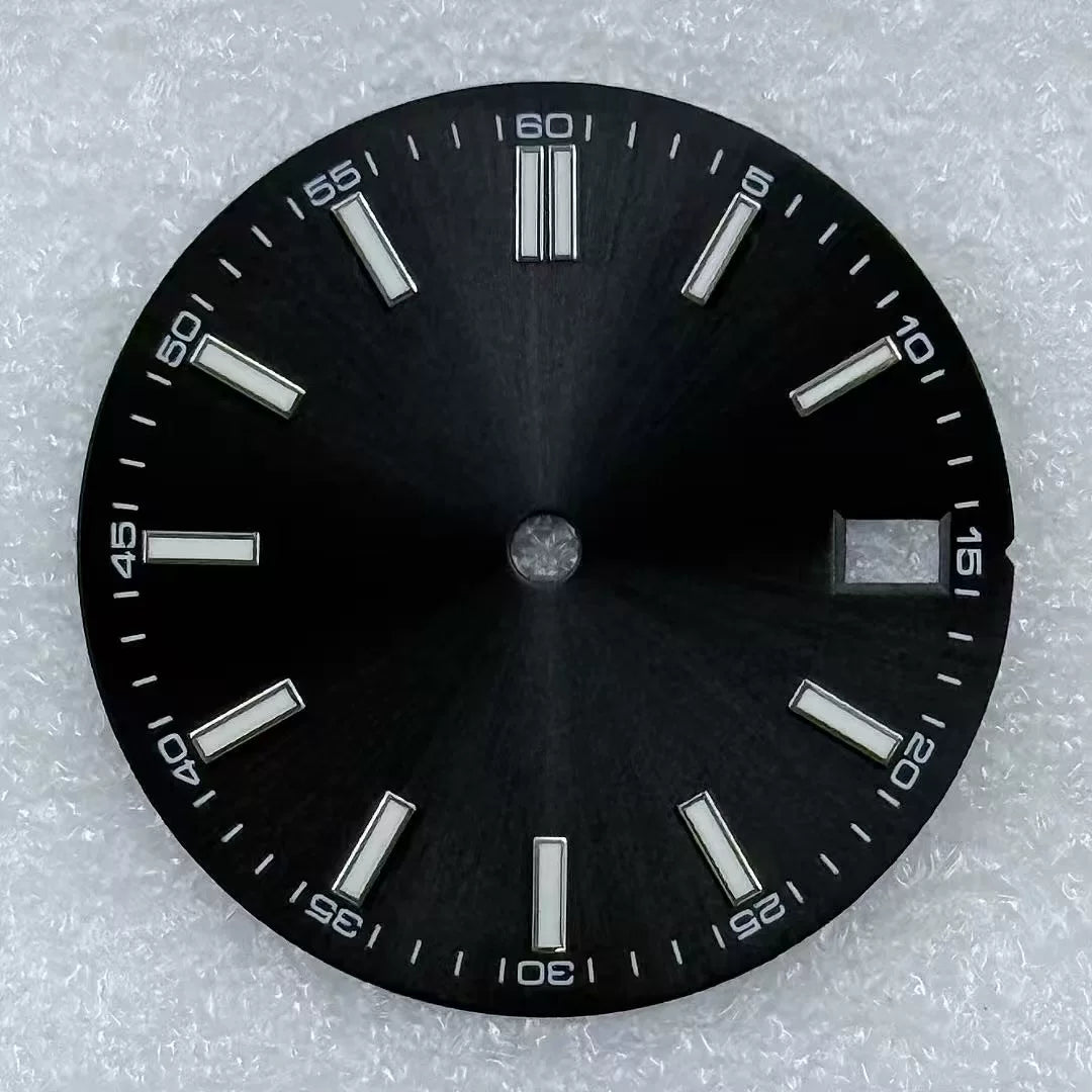 28.5mm double nail Dial with number minute mark Green luminous for NH35 movement