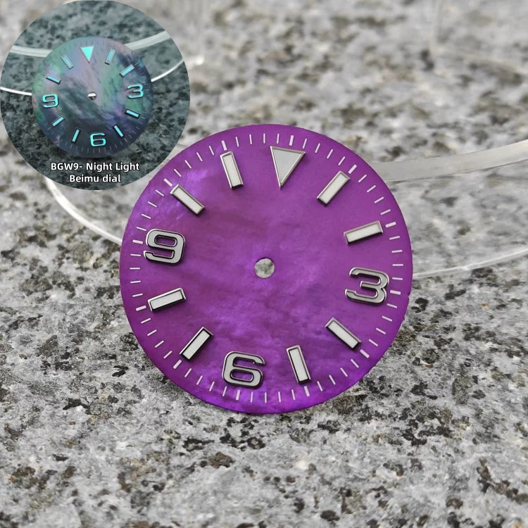 28.5mm MOP Dial For NH35 369 Perpetual Mechanical Watch BGW9 Luminous watch face