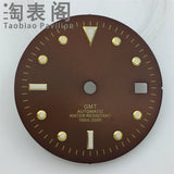 Modified 28.5mm brown GMT dial Sub Style green luminous light for NH34 Nh 35 movement,