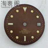 Modified 28.5mm brown GMT dial Sub Style green luminous light for NH34 Nh 35 movement,