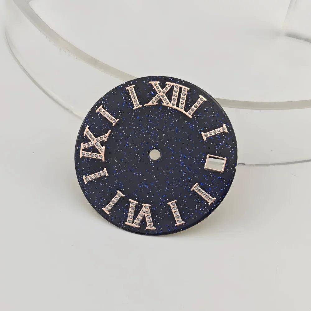 NH35 Starry dial enamel surface blue gold sand NH36/4R35 mechanical watch watch accessories size 28.5mm