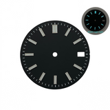 28.5mm NH35 Dial Log Marker Sunburst Surface BGW9 Luminous Dial blue