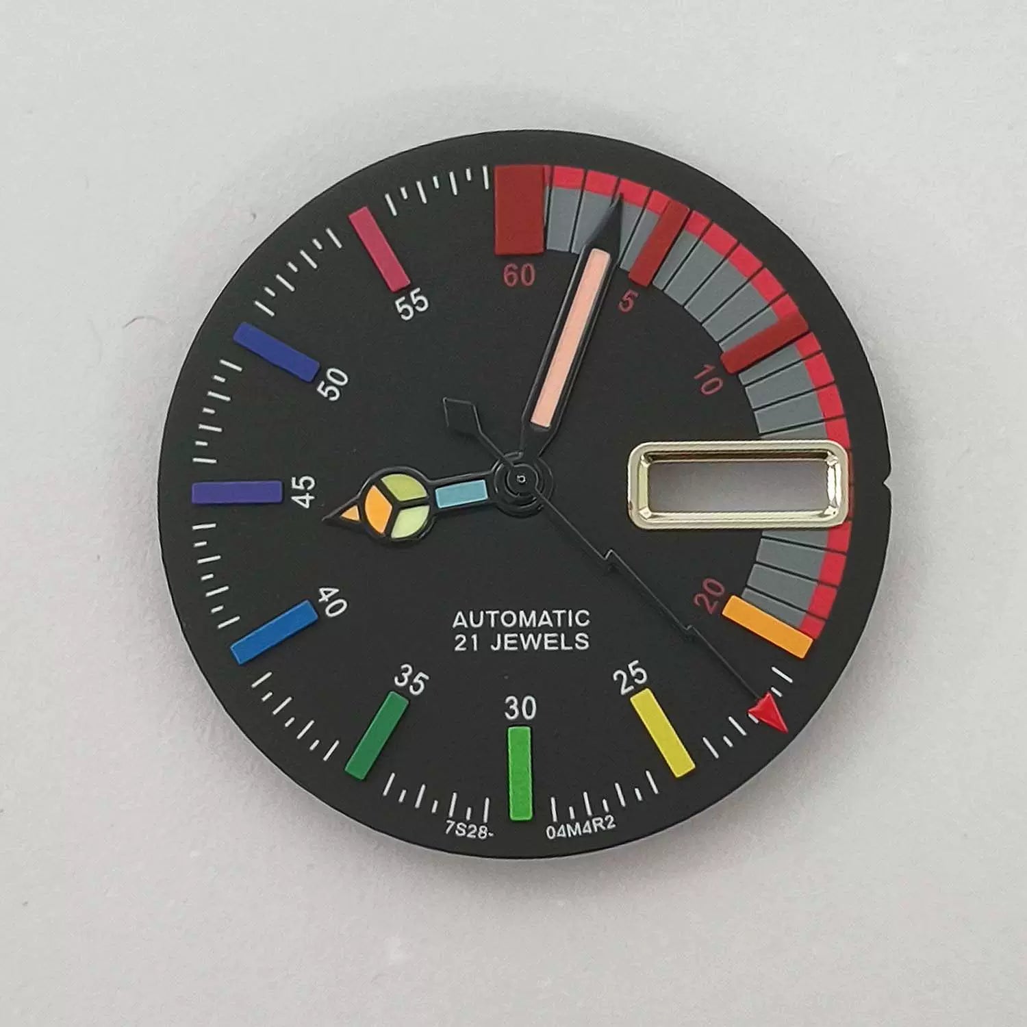 28.5MM NH36 Dial luminous with hands for crown at 3,3.8.4.2