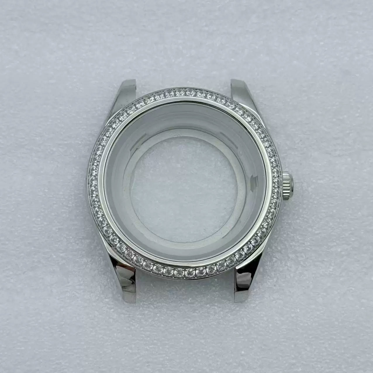 MIyota 8285 watch case Smooth bezel fluted diamond sapphire 316 stainless steel 31mm dial 10ATM