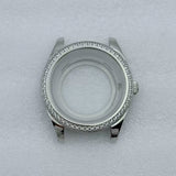 MIyota 8285 watch case Smooth bezel fluted diamond sapphire 316 stainless steel 31mm dial 10ATM